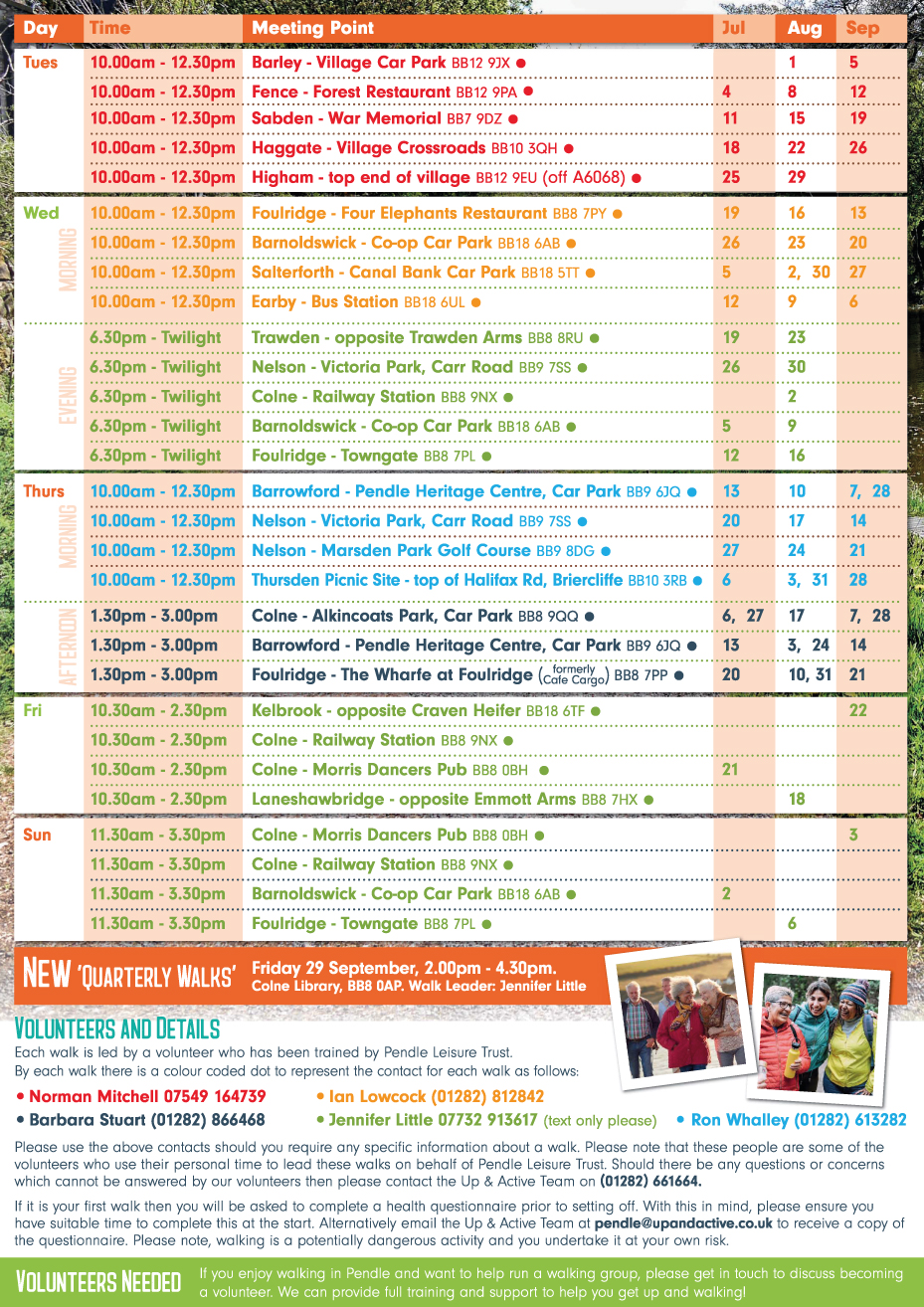 Walks Programme Lets Walk In Pendle