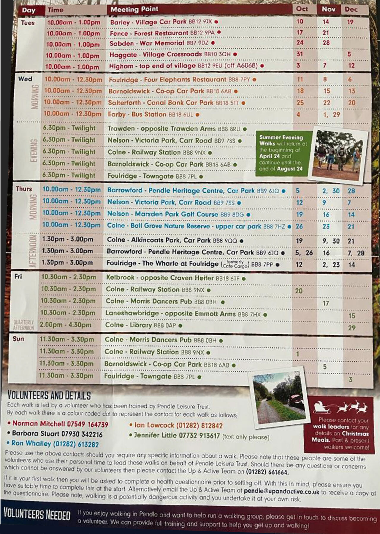 Walks Programme Lets Walk In Pendle